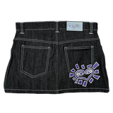 he@rt logo mini denim skirt