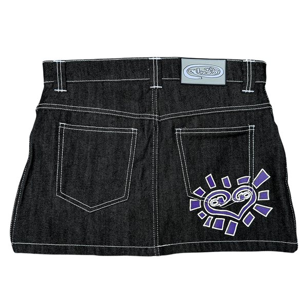 he@rt logo mini denim skirt