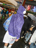 mac zip-up hoodie - purple/black