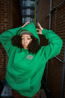 green small embroid @sun hoodie