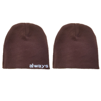 brown reversible no cuff beanie