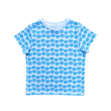 baby tee - print all over blue/white