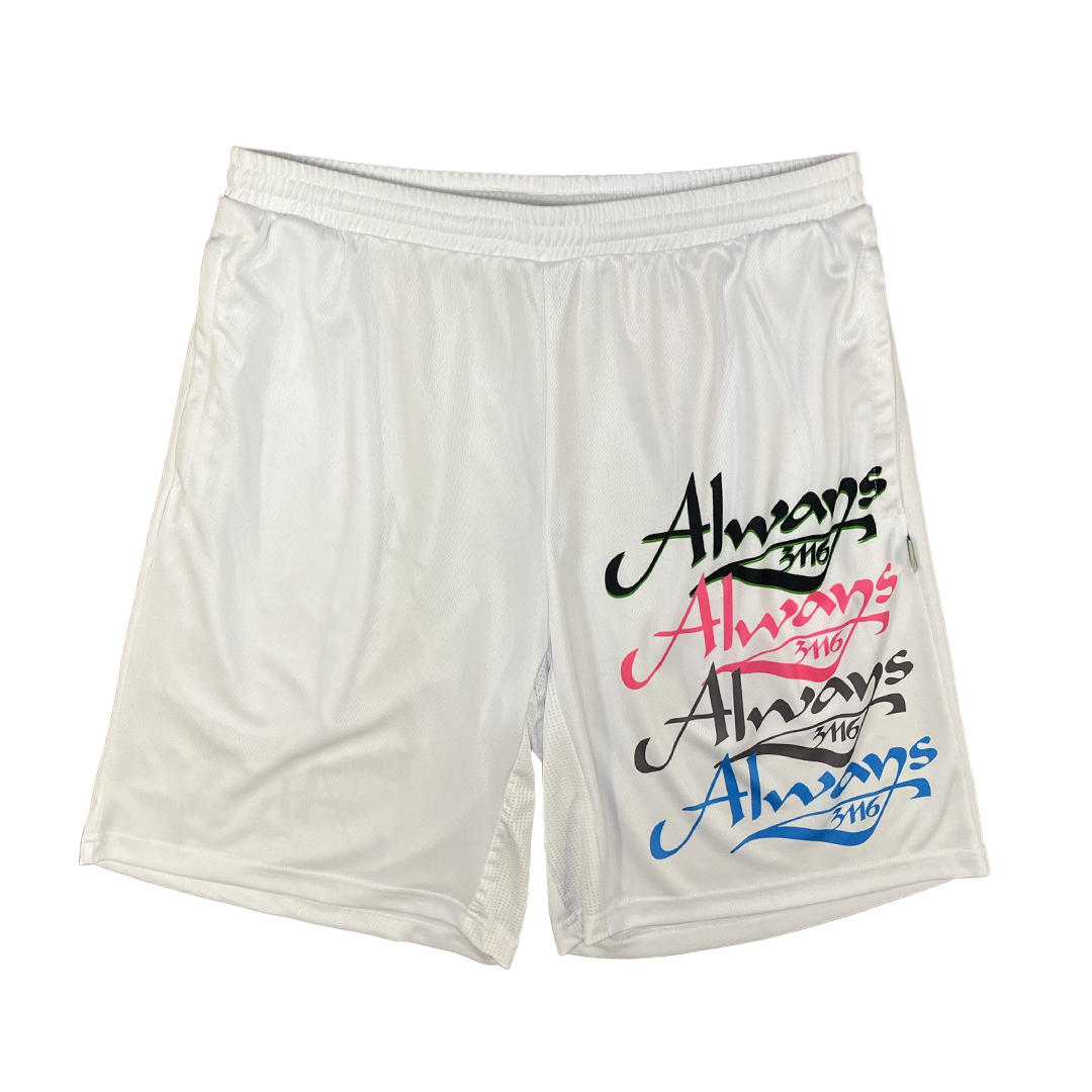 always 3116 court short - white/colourful – always do what
