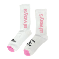 always up sock - pink/white