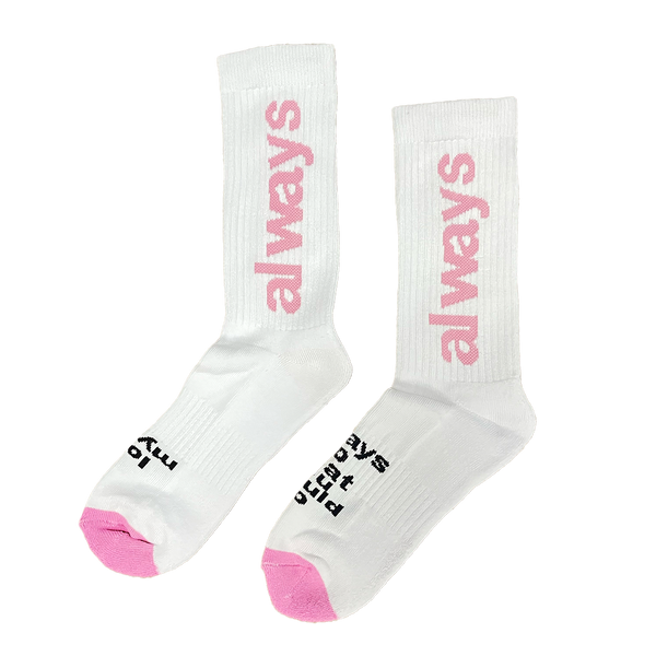 always up sock - pink/white