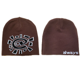 brown reversible no cuff beanie