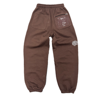 rel@xed embroidered brown jogger