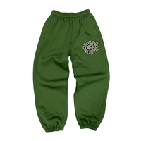 rel@xed embroidered green jogger