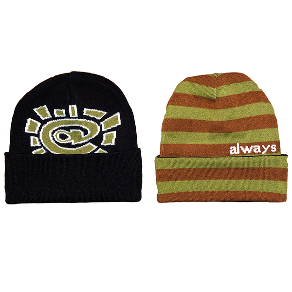 reversible cuff beanie - kiwi / black