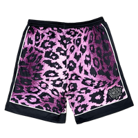 leopard court short - black / purple