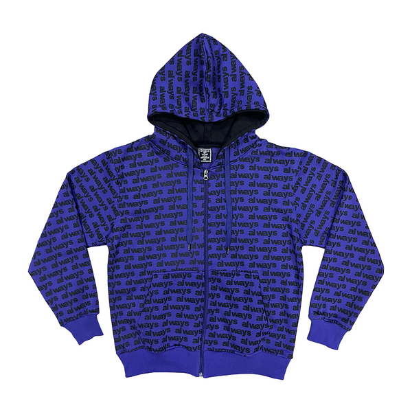 mac zip-up hoodie - purple/black