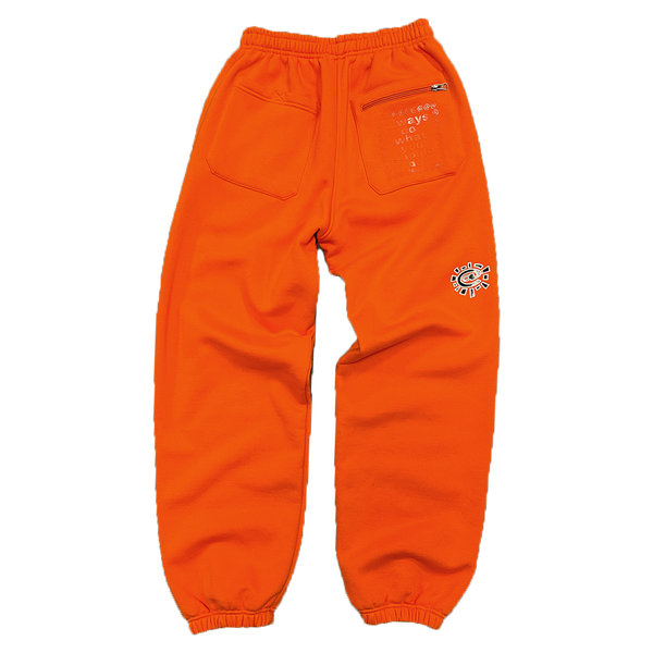 relaxed embroidered orange joggger always do what you should do