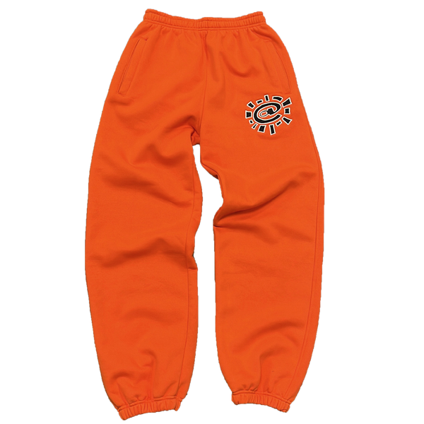 relaxed embroidered orange joggger