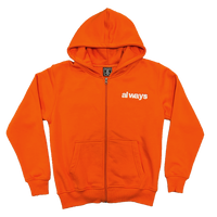 always up orange zip up hoodie
