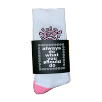 white / pink @sun sock