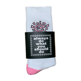 white / pink @sun sock