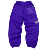 rel@xed embroidered purple jogger