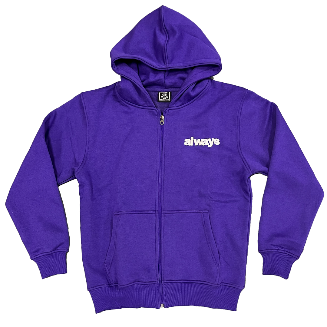 always premium zip up hoodie purple 美品 premium zip up hoodie - purple – always do what you should do