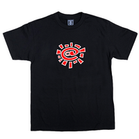 red / white @sun tshirt - black