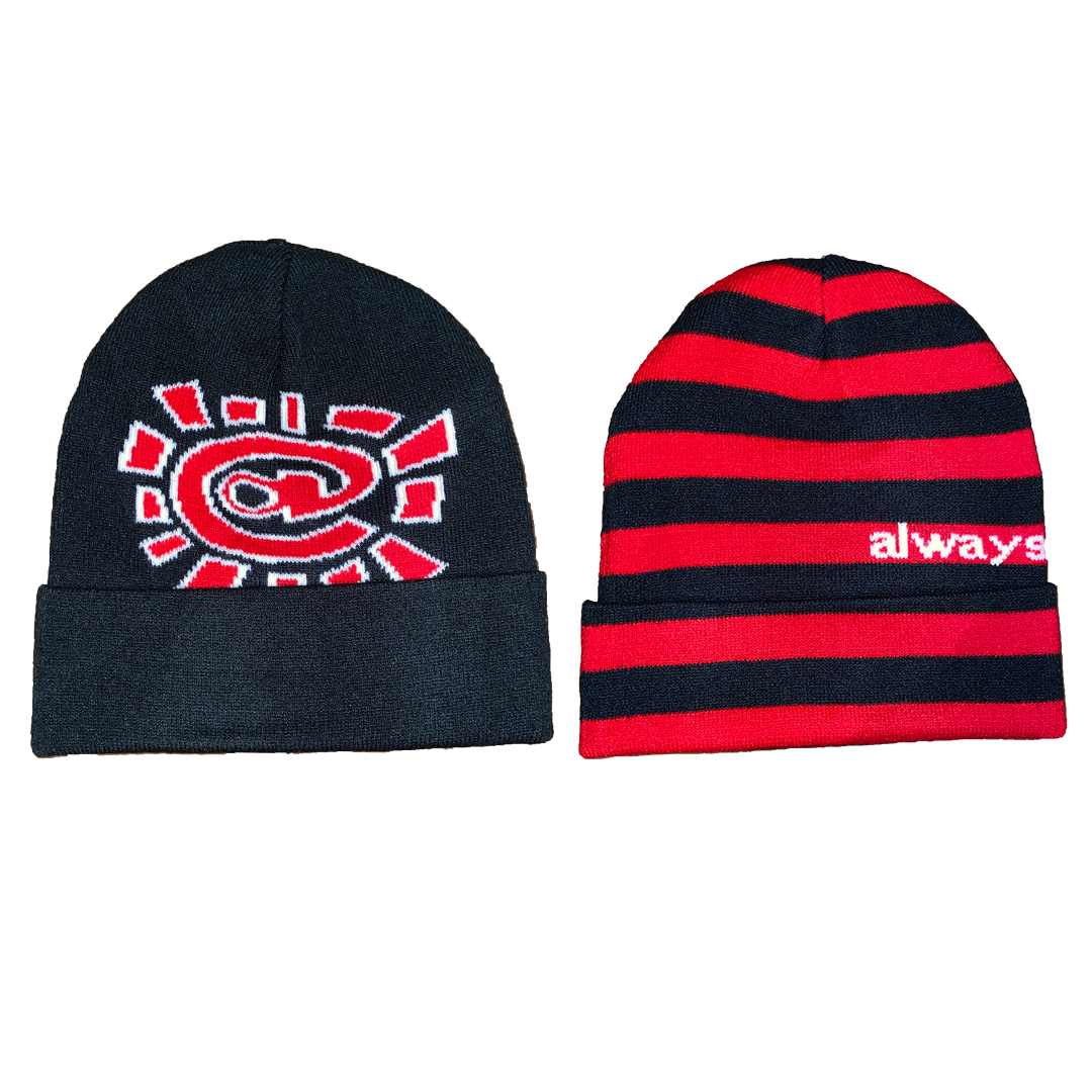 black / red reversible cuff beanie – always do what you should do