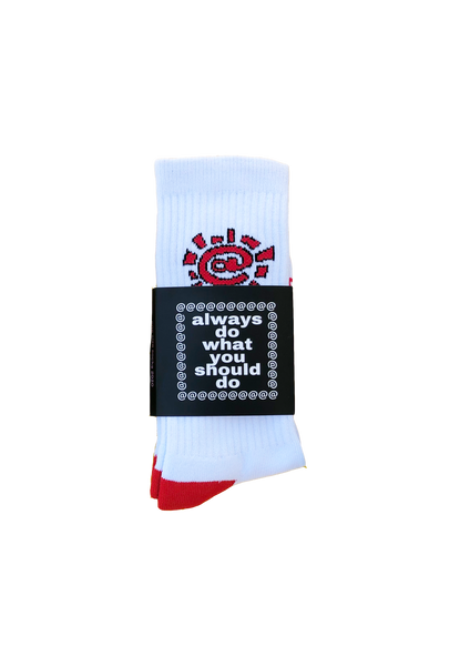 white / red @sun sock