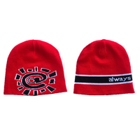 reversible no cuff beanie - red