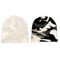 reversible no cuff beanie - @sun with snowcamo