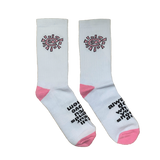 white / pink @sun sock