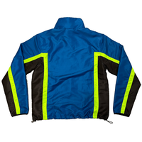 panelled track jacket - blue/green/black